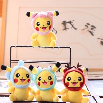 China 12cm Stuffed Plush Keychain Pikachu Plush Toy Doll Keychain Action Figure Pokemon Toys, Pikachu Plush Key Chain for sale