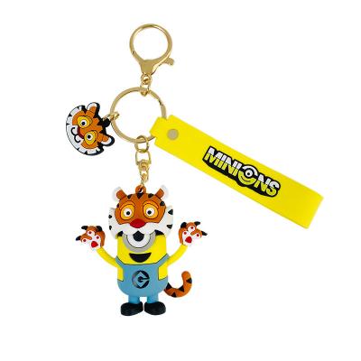 China Key Chains Ring Minions Keychain, 2022 Minions SILICONE 3d Kawaii PVC Cute Cartoon Character Keyring Pendant for sale