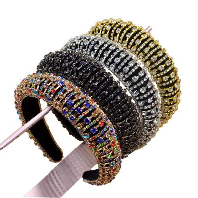 China Fashion Accessories Premium Women Headband Baroque Rhinestone Headband, Colorful Small Rhinestone Diamond Hair Bands For Women for sale