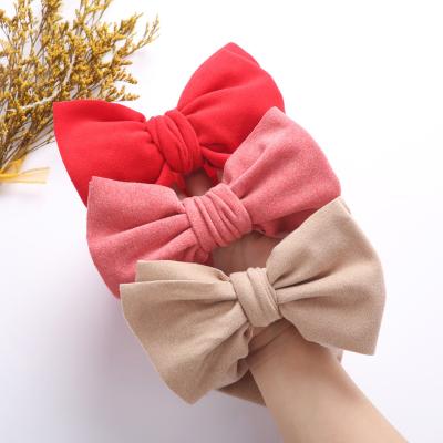 China Infant Hair Band Toddler Accessories RTS Serap Big Bow Baby Headbands Baby Bubble Bows Headband Girls Popular Cute Oblique Material for sale