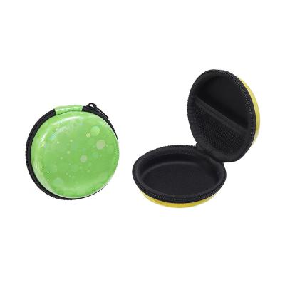 China Custom Carry Cases Carry Storage Case On Promotion Logo Hard Shell Zipper Earphone EVA Case Round Ear Bud for sale