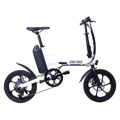 China Mini White Color Electric Folding Bike Aluminum Alloy Long Term for sale