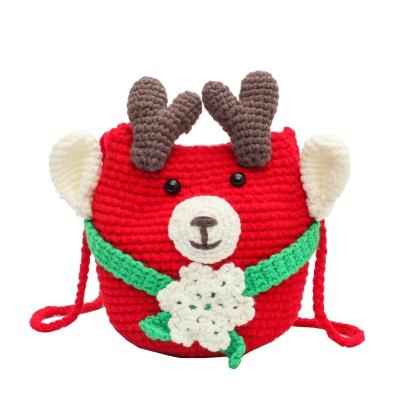 China Lovely Hand Knitting Children Wholesale Mini Cute Christmas Elk Bag for sale