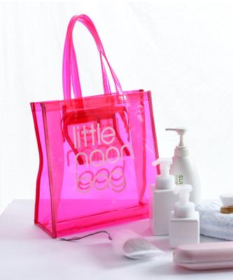 China Water Resistant 2022 Ladies Beach Tote Bags Jelly Color Transparent Waterproof Shopping Bags Wholesale for sale