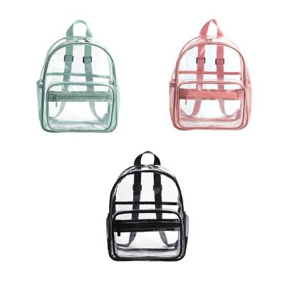 China Manufacturer Custom Clear Backpack Waterproof Large Capacity Waterproofing Transparent PVC Bag With LOGO for sale