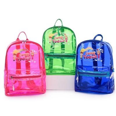 China Custom Transparent Logo Outdoor Waterproof Children Mini PVC Backpack for sale