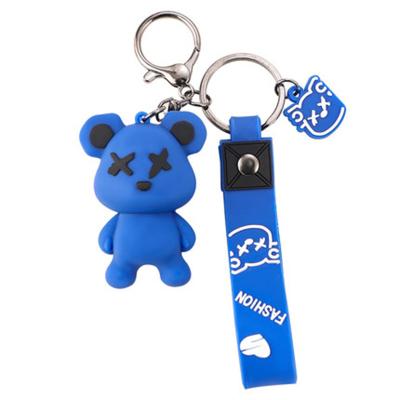 China High-grade Custom Exquisite Cute Cartoon Animal Charm Gift Bag Accessories Car Styling Rewards Fashion PVC Plastic Key Chain for sale