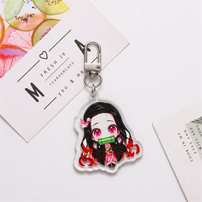 China Promotion Gift Customized Fashion Anime Ghost Extinguishing Blade Transparent Double Sided Pattern Pendant Acrylic Key Chain for sale