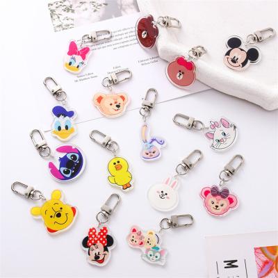 China Wholesale cute key chain pendant custom promotion gift cartoon satchel make sublimation round decorative acrylic key chain for sale