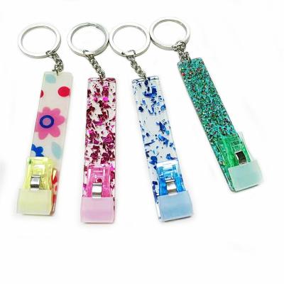 China Promotion Gift Fashion Metal Chain Extension Nail Credit Card Clip Card Picker Plastic Key Contactless Key Chain for sale