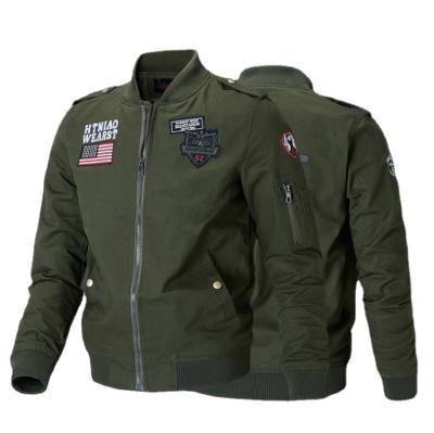 China High Quality Reversible Logo Embroidered Military Pilot Jacket Men's Motor Biker Jacket Outdoor Bomber Jackets for sale