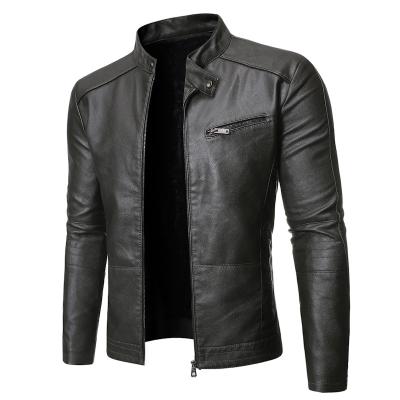 China Hot Selling Waterproof Biker Jacket Customized Design Mens Slim Fit Leather Jacket for sale