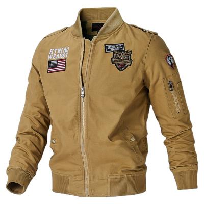 China Customized Reversible Logo Embroidered Military Pilot Jacket Men Motor Biker Jacket Outdoor Bomber Jackets for sale