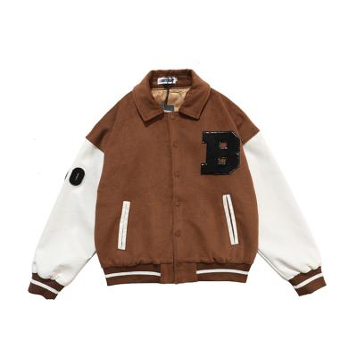 China Fashion QUICK DRY Design Logo Embroidered Jacket Hoodies Men College Varsity Bomber Coat Slim Fit Body Wool With Sleeve Leather Jacket for sale