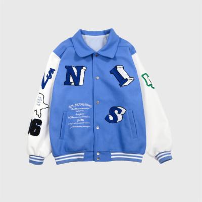 China Customized Reversible Logo Chenille Embroidery Letterman Jacket Men's Reversible Slim Fit Casual Jacket for sale