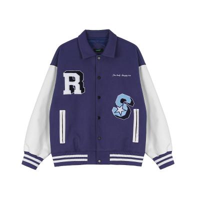 China Best Selling Reversible Mens Varsity Jacket Polyester Striping Woolen Coat Hip Hop Sports Letterman Jacket for sale