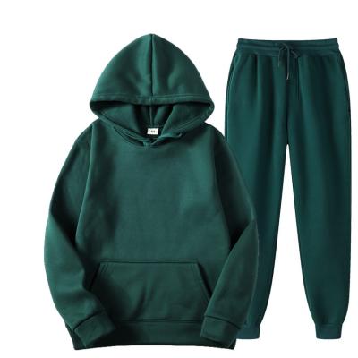 China Breathable Casual Tracksuit Hoodie Jogger Pants Set Winter Hooded Sweatsuit Unisex Pullover Sweatpants Sets for sale