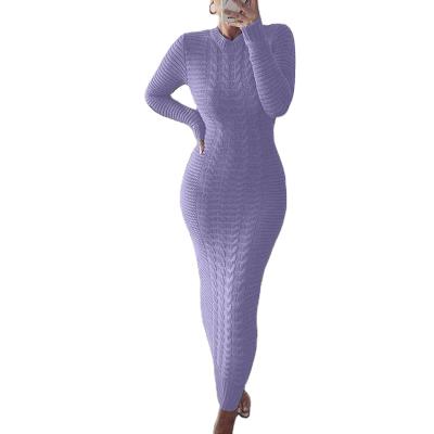 China Tight Pencil Maxi Pullover Jumper Knitting Sweater Autumn Winter Sweaters Dress Breathable Elegant Ladies Long Dresses for sale