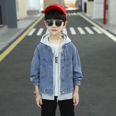 China High Quality Breathable Baby Boys Outerwear Teams Children Jean Jackets Children Denim Jacket Single With Hood for sale