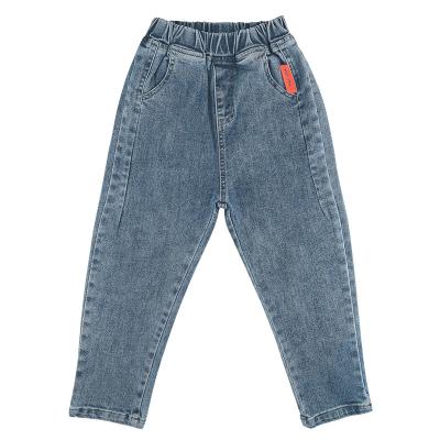 China New Fashion Children Clothing Autumn Winter Boys Casual Breathable Denim Lattice Cotton Wash Distressed Jeans for sale