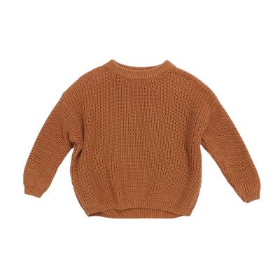 China Anti-pilling Unisex Knit Pullover Children Boys Girls Winter Sweater Solid Color Simple Sweater Knitwear for sale