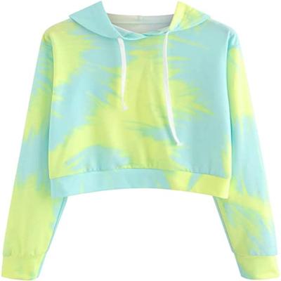 China Breathable Women Printing Custom Hoodies Sweatshirt With Hood Women Crop Top Tie Dye Hoodie Sweatshirt for sale