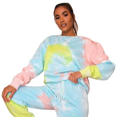 China Factory Price Streetwear Pullover Sweatshirt Hoodies QUICK DRY Oversized Jogger Set Tie Dye Hoodie Sweatpants for sale