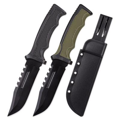 China Custom OEM Style Stainless Steel Outdoor Tactical Fixed Blade Knife Military Camping Hunting Combat Survival Tactical Knives With Rubber Handle for sale