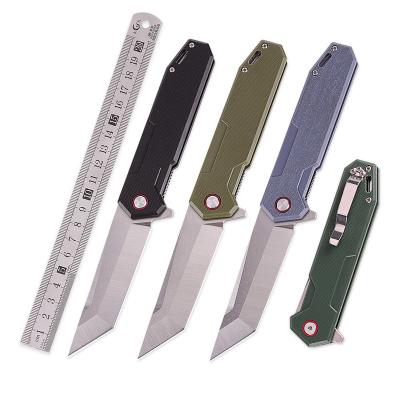 China Popular Multi-Color Outdoor Camping Survival Multi-colored Opening KJDG1014 Group of Ten Assisted Handle Folding Hunting Knife for sale