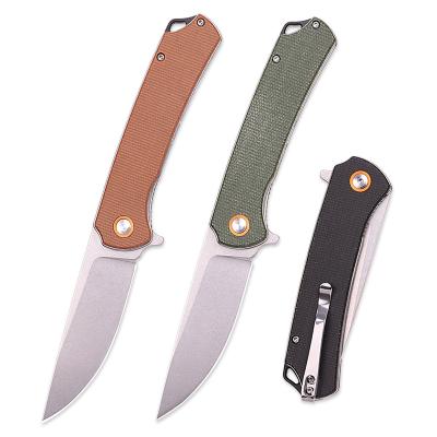 China KJDG1503 Micarta Fine High Quality Sensitive Handle EDC Knife Self-defense Folding Outdoor Camping Pocket Knife for sale