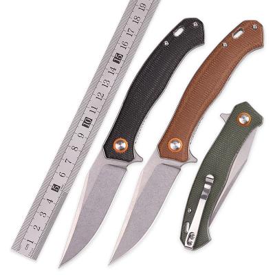 China Personality Design Micarta Handle Mini Small Folding Pocket Knife Portable Self Defense Survival Camping Knife With Clip for sale