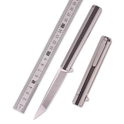 China OEM Exquisite Sharp Creative Hidden Design M390 Screws Powder Steel Knife Pen Shape Camping Survival Military Tactical Knife With Titanium Handle for sale