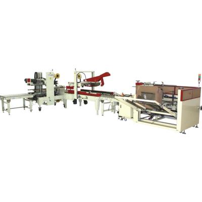 China BROPACK Automatic Food Carton Erector Roller Conveyor Fin-Crease Corner Carton Sealer Packing Line Production Line for sale