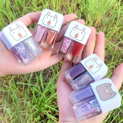 China NAIL Design Private Label Funny Twins Form Two Color Nontoxic Nail Art Water-Based UV Gel Nail Polish for sale