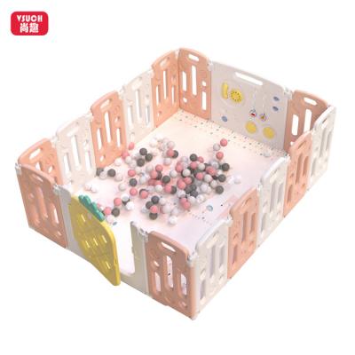 China Foldable Free Combination 14+2 Play Pen Baby Fence Kids Safety Modern High Quality Playpen for sale