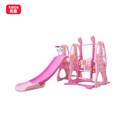 China Indoor Plastic Baby Toy Combination Colorful Large Kids Amusement Slide and House Swing for sale