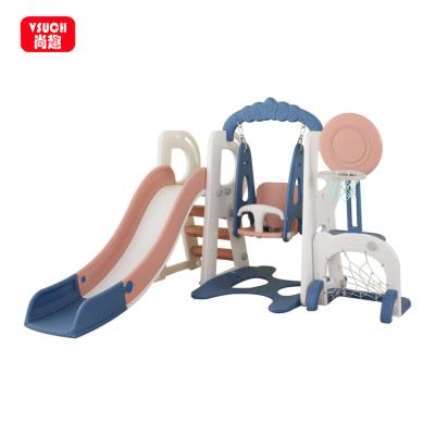 China Assets; Pink Multifunctional Easy Home Use Combination Plastic Assembly Slide and Swing Sets for Children for sale