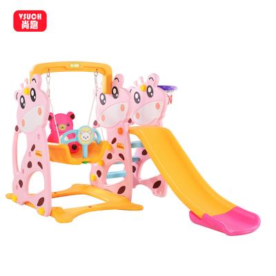 China Plastic Non-Toxic Preschool Indoor Playground Slides Plastic Kids Slide Swing for sale