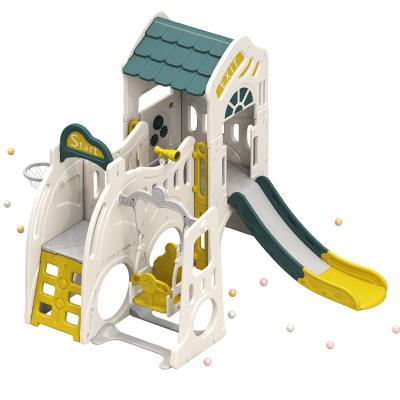 China Playground Kindergarten Plastic Kids Slide Swing Playhouse Outdoor Kids Plastic Playhouse for sale