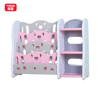 China Modern Simple Plastic Room Plastic Bookshelf Children Toy Shelf Plastic Children's Book for sale