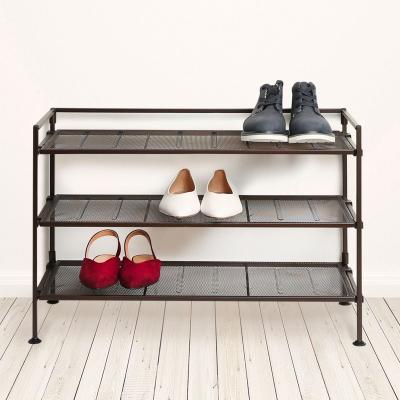 China Modern Iron (Waist) Adjustable Multi-Layer Furniture Metal Shoe Rack Shelf Holder Hot Selling Organizer Shoe Shelf Storage Living Room for sale