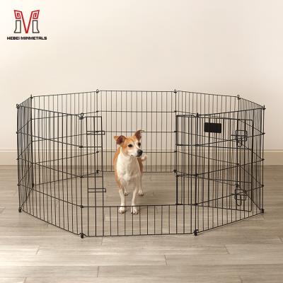 China Breathable Custom Large Size Modular Foldable Animal Dog Playpen Fence Pet Fence Exercise Cage Heavy 8 Panel for sale