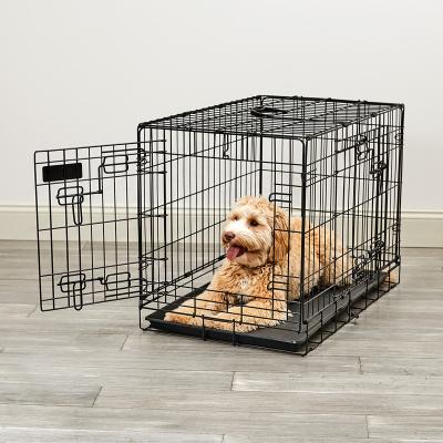 China Breathable Easy To Carry XXL Foldable Strong Animal Kennel Cage Dog Portable Pet Cage With 2 Doors for sale