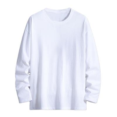 China Autumn Clothing Breathable Long Sleeve Bottoming Casual Men's Sweater Loose Oversized Solid Color Cotton T-shirt Sweater Men for sale