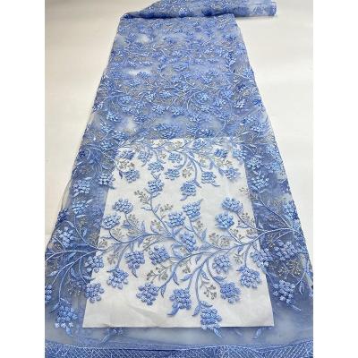 China Other 2021 New Arrival Dress Making Fabric Flowers Flat Embroider Swiss Voile French Laces Fabrics For Women Cheap Price for sale