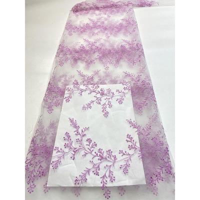 China Other 2021 New Arrival Dress Making Fabric Flowers Flat Embroider Swiss Voile French Laces Fabrics For Women Cheap Price for sale