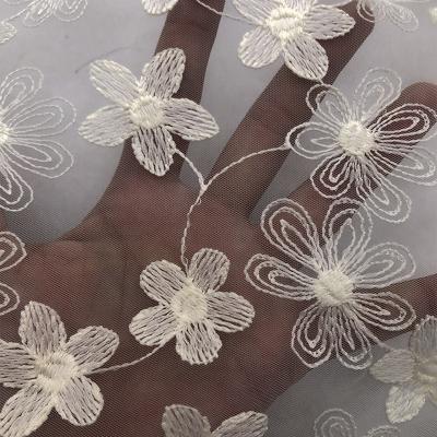 China OTHER 2021 wholesale cheap latest price embroidery flat lace fabric guipure flower lace dresses material bra and panties for sale