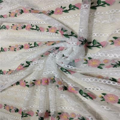 China Other 2020 Cheap Indian Bridal Lace Fabric Flower Embroidery On Lace Fabric For Dress Dress for sale