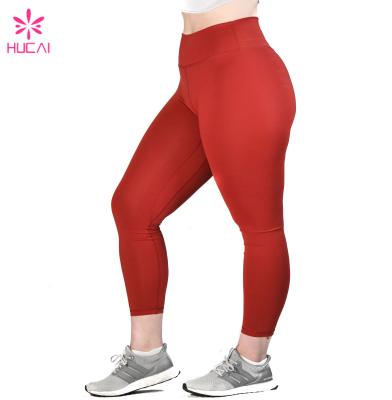 China Fashion Breathable Custom Women's High Waist Plus Size Sports Fitness Yoga Leggings Red Legging for sale