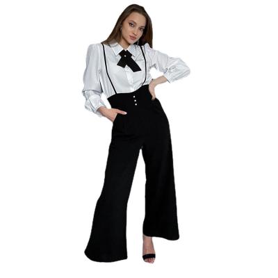 China European and American top fashion wear of femininity bubble sleeve cross-link shirt cross-link shirt women's anti-pilling spring 2022 white for sale